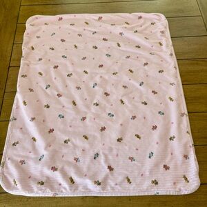 Ralph Lauren Baby Blanket, Pink Striped with RL Bears